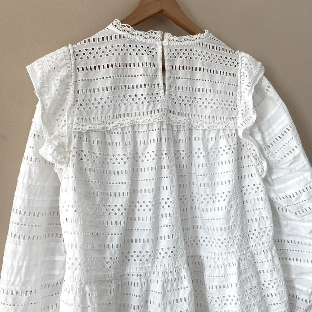 Sea New York White Eyelet Lace Paneled Blouse - Picture 14 of 16